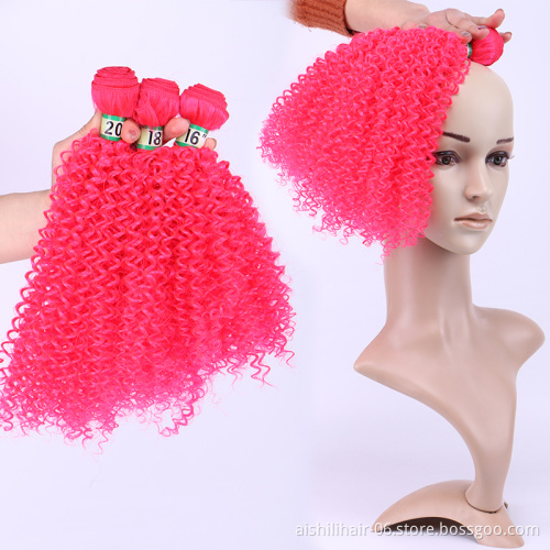 AiShiLi Hair Factory Pure Color Jerry Curly Crochet Braiding Hair wigs Heat Resistant Synthetic Extension wig